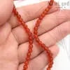 Сердолик круглый гладкий глянцевый 1/2 нити 4 мм