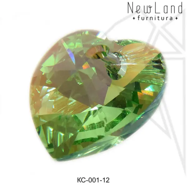 Кристаллы Сваровски сердечки 14 мм (Peridot)