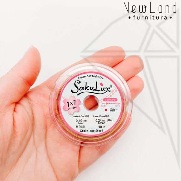 Тросик FLEXY 7 - Sakulux - 0,4 мм (золото) катушка